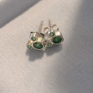 Emerald Mickey Mouse Earrings